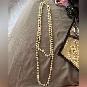 Elegant Double Strand Cream Pearl Necklace